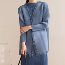 Load image into Gallery viewer, Liz Pleated Tassel Cardigan
